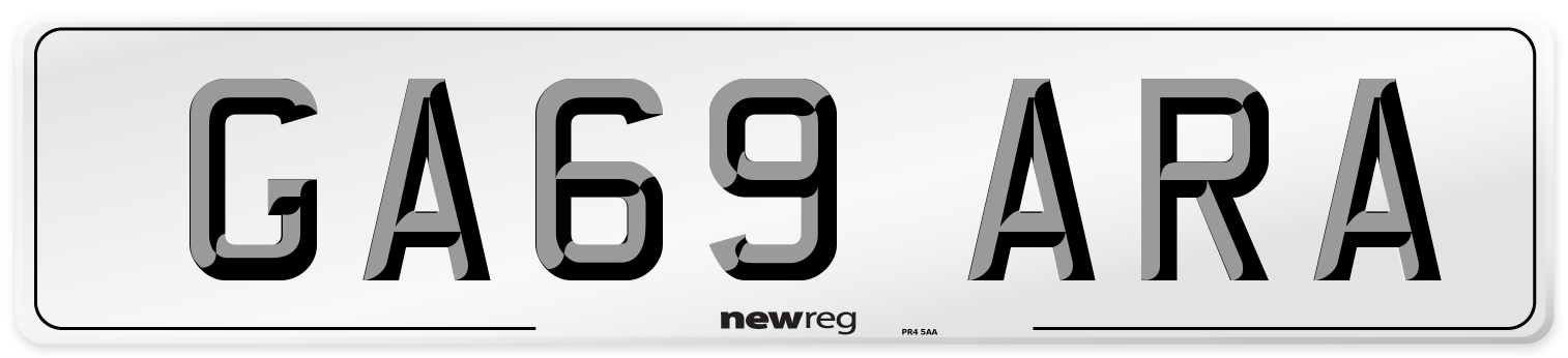 GA69 ARA Number Plate from New Reg